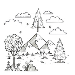 Eco Nature Doodle Vector