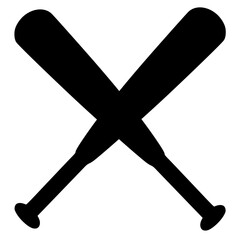 Baseball Bat Silhouette: A minimalist silhouette of two baseball bats crossed, symbolizing the heart of baseball and the excitement of the game.