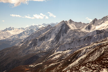 Snow mountains in the west of Sichuan province, Daerpu area, Xiaojin County, Ngawa Tibetan and Qiang Autonomous Prefecture, China