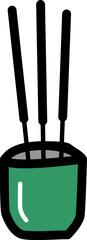 Dupa incense chinese culture line icon
