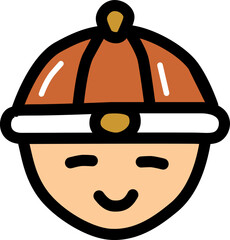 Chinese man head line icon