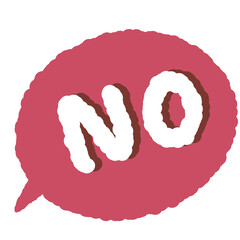 Cute red Speech Bubble with no Word Cartoon Style