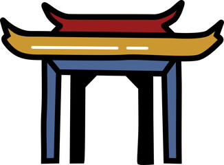 Gate chinese culture line icon