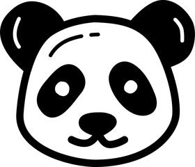 Panda head chinese culture line icon