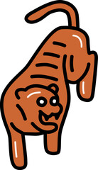 Year of tiger chinese culture line icon