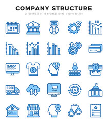 Company Structure icons set for website and mobile site and apps.