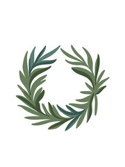 vector illustration minimal leaf circle