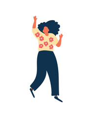 vector illustration energetic woman celebrating