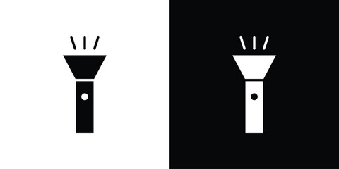 Flashlight icon glyph vector Illustration