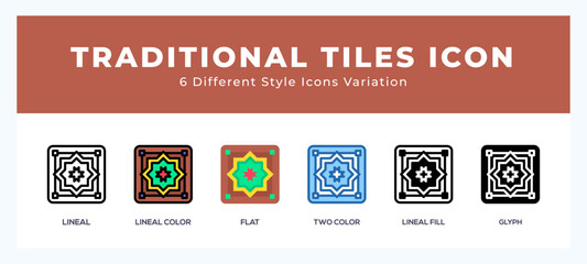 Traditional tiles icon for websites and apps. vector illustration