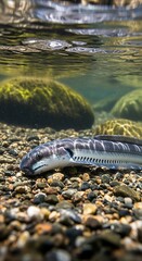 Freshwater Fish in a Rocky Streambed.