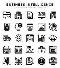 Business Intelligence web icons in Lineal Filled style.