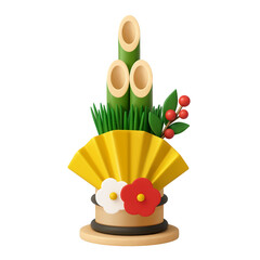 門松 イラスト リアル 3D