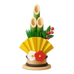 門松 イラスト リアル 3D