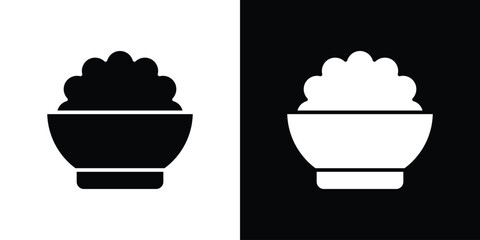 Bowl rice icon glyph vector Illustration