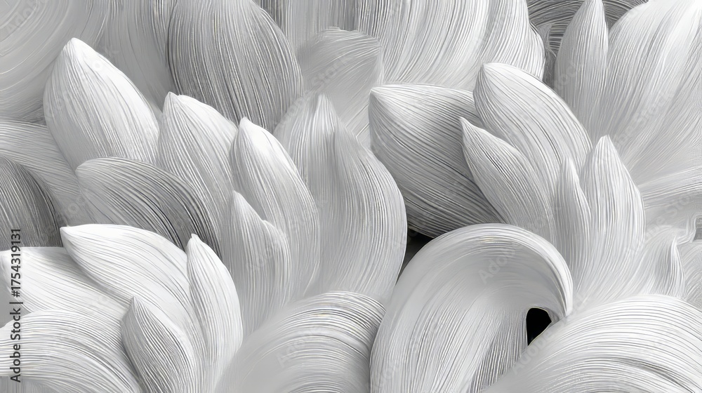 Canvas Prints elegant wave-like white texture with subtle grey hints, flowing forms in a graceful dance of light