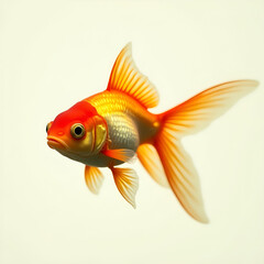gold fish isolated on white