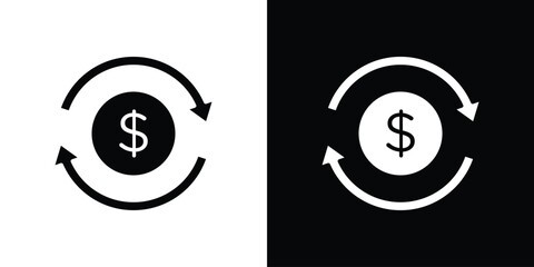 Refund icon glyph vector Illustration