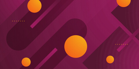 Abstract dark purple dynamic color background with orange circle shapes pattern design.