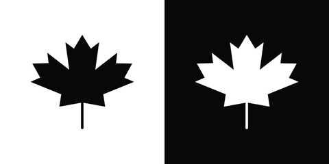Maple leaf icon glyph vector Illustration