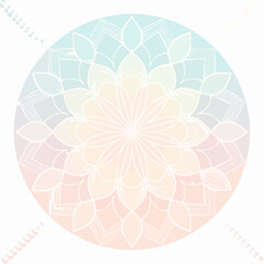Elegant gradient mandala design on white background for decorative purposes