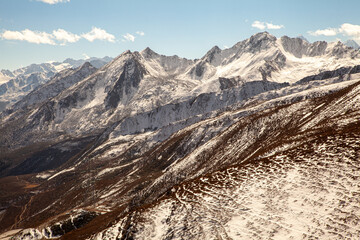 Snow mountains in the west of Sichuan province, Daerpu area, Xiaojin County, Ngawa Tibetan and Qiang Autonomous Prefecture, China