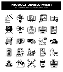 Product Development Icons: 25 Essential Vector Icons for Business