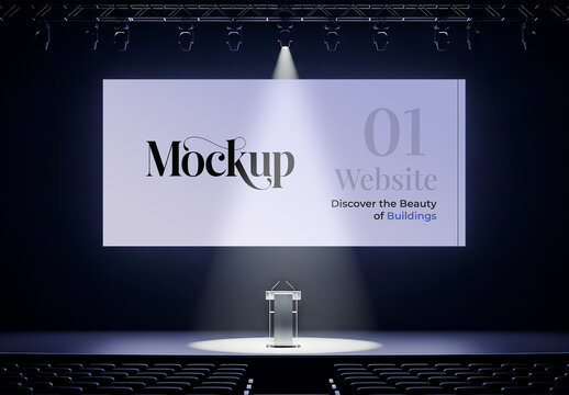 Auditorium Widescreen Mockup Display Corporat