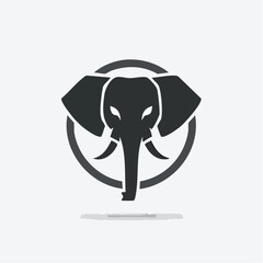 Elephant logo design vector illustration of a majestic african animal