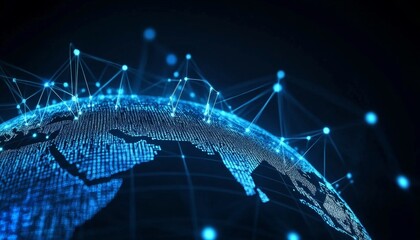 Global Interconnectivity Represented by Illuminated Networks, Digital Integration, and Data Flows