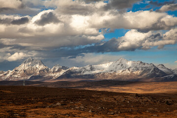 Snow mountains in the west of Sichuan province, Daerpu area, Xiaojin County, Ngawa Tibetan and Qiang Autonomous Prefecture, China