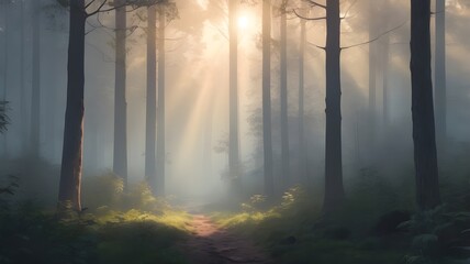 sunrise in the forest