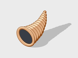 Cornucopia isometric vector illustration with shadow