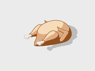 Turkey meat isometric vector illustration with shadow