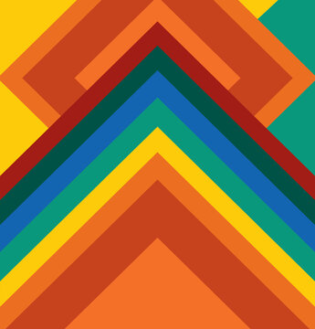 Vibrant Chevron Patterns: Bold Multicolor Geometric Design for Backgrounds