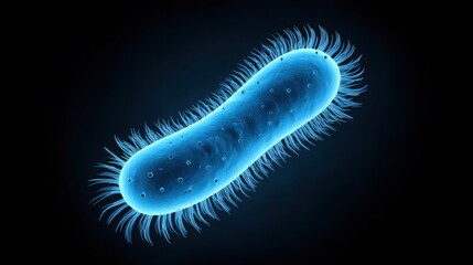 A vibrant depiction of a microscopic bacteria, showcasing its intricate structure and luminescent properties, offering a glimpse into the unseen world.