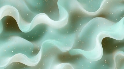 Abstract ethereal swirls of light blue and soft gold create a mesmerizing dance of color and form, evoking a sense of calm and cosmic wonder.