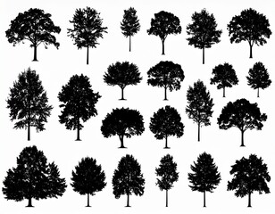 A Set of Tree Silhouettes
