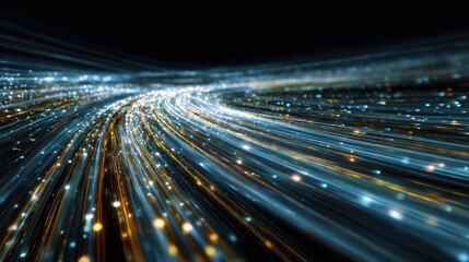 Dynamic light trails showcasing motion and speed in vibrant colors against a dark background.