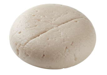 Round bread with a diagonal cut transparent background cutout png
