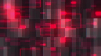 Abstract digital grid with glowing red squares and lines futuristic technology background motion - Powered by Adobe