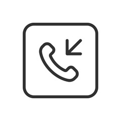 Incoming Phone Call Icon – Modern, Simple Flat Vector Illustration for Website or Mobile App
