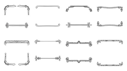 Collection of elegant vintage decorative text dividers and classic filigree borders