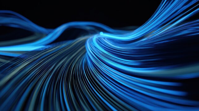 Vibrant blue light trails create a futuristic digital effect, symbolizing innovation and connectivity in technology. - Powered by Adobe