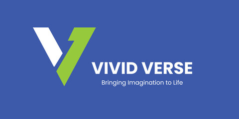 Vivid verse logo on a blue background