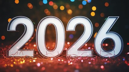 Festive 2026 New Year with Glitter and Bokeh Lights - Powered by Adobe