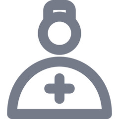 Healthcare Professional Icon Silhouette With A Cross Symbol Representing Medical Care And Assistance In A Clean And Minimalist Style On A Transparent Background