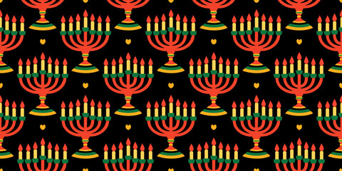 Happy Kwanzaa bright vector seamless pattern