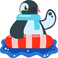 Penguin in the water