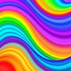 Naklejka premium Vibrant Rainbow Swirls with Bright Colors
